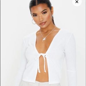 White Tie Crop Top